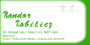 nandor kobilicz business card